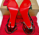 Christian Louboutin Double L 100 Black Patent and Mesh Heels