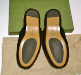 Gucci Eileen Interlocking G Shearling Slides in Black Flats GG
