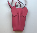 Loewe Elephant Pocket Pouch in Pink Leather
