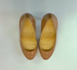 Christian Louboutin Bianca 140 Nude Patent Platform Heels
