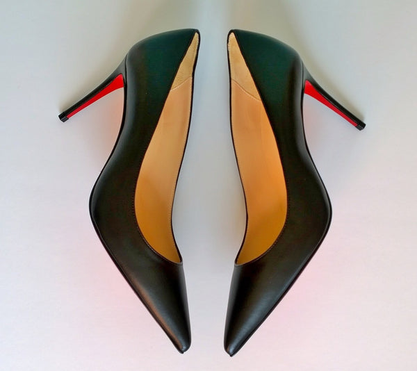 Christian Louboutin Kate 85 Black Leather Heels