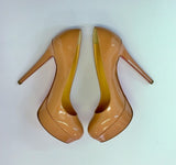 Christian Louboutin Bianca 140 Nude Patent Platform Heels