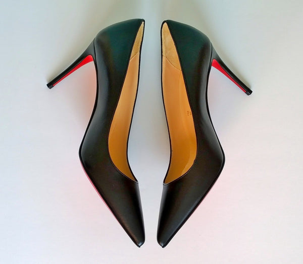 Christian Louboutin Kate 85 Black Leather Heels