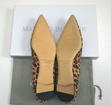 Manolo Blahnik BB Leopard Suede Flats Pointy Shoes New