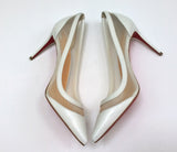 Christian Louboutin Galativi 85 White Leather and Mesh Heels Bridal Wedding Shoes