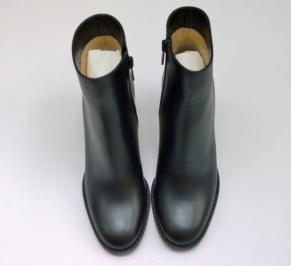 Christian Louboutin Adoxa 70 Black Leather Ankle Boots Block Heels