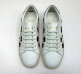 Saint Laurent Court Classic White Leather Sneakers with Black Stars