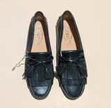 Tod's Metallic Blue Gommino Fringe Loafers Mec Navy Gommini new in box