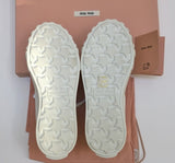 Miu Miu Winter Low Top White Leather Sneakers Logo