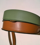 Loewe Duo Heel Bag in Rosemary Green and Tan Brown Crossbody Purse
