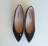 Repetto Brigitte Black Patent Pointy Toe Ballerina Flats