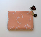 Christian Louboutin Loubicute Love Peach Leather Pouch with Charms