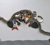 Balenciaga BB Grey Leather Paris Charm Bracelet Bag