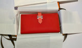 Hermès Bearn Verso Tri Fold Wallet Rouge Casaque Flamingo Portefeuille 2 Plis Bico Lore Veau Epsom New