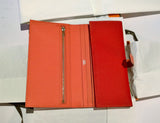 Hermès Bearn Verso Tri Fold Wallet Rouge Casaque Flamingo Portefeuille 2 Plis Bico Lore Veau Epsom New