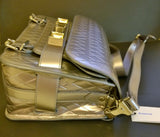 Proenza Schouler PS 11 Silver Embossed Leather Bag Crossbody Purse