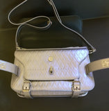 Proenza Schouler PS 11 Silver Embossed Leather Bag Crossbody Purse