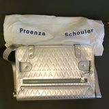 Proenza Schouler PS 11 Silver Embossed Leather Bag Crossbody Purse