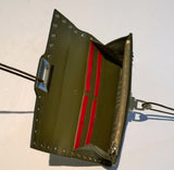 Valentino Moss Taupe Rockstud Clutch Wallet Discount Purse