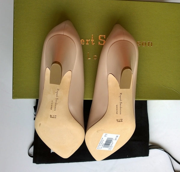 Rupert Sanderson New Pierre Nude Leather Heels