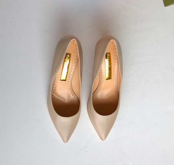 Rupert Sanderson New Pierre Nude Leather Heels