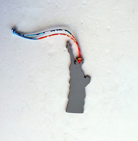 Hermès Petit H Statue of Liberty Leather Handbag Charm Grey