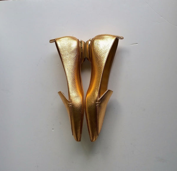 Nicholas Kirkwood Rose Gold Leather Beya Loafer Flat Shoes