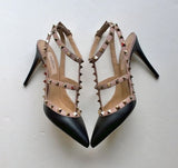 Valentino Garavani Black Leather High Heels Rockstud shoes