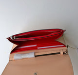 Christian Louboutin Macaron Flap Wallet clutch purse Poudre Pink Silver wrist strap bag Panettone