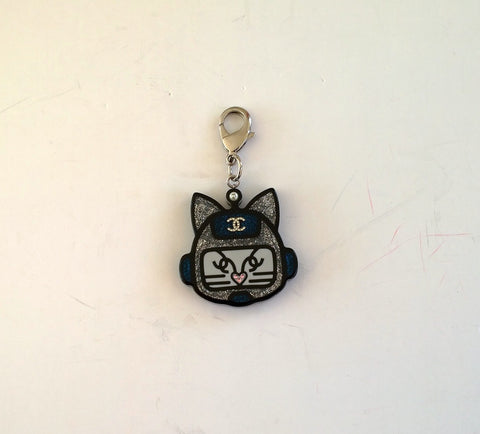 Chanel Choupette Glitter Key Ring Bag Charm