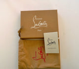 Christian Louboutin Burgundy Kios Card Holder Dark Grey studs