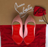 Christian Louboutin Spikyshell Pink Leather Flats shoes sale