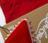 Christian Louboutin Spikyshell Pink Leather Flats shoes sale