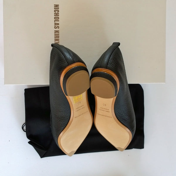 Nicholas Kirkwood Beya Black Leather Loafers flats shoes