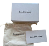 Balenciaga Blue Leather City Bracelet with gold studs