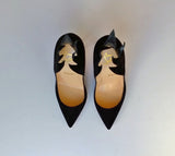Christian Louboutin Victorina 100 Black Suede Heels flame pumps