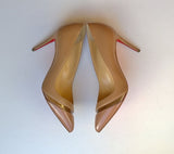 Christian Louboutin 17th Floor 85 Heels in beige Nude Patent and Leather