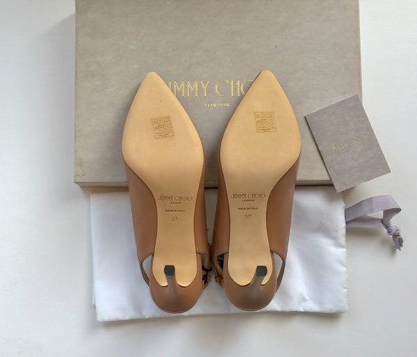Jimmy Choo Erin Slingback Heels in Dusty Nude Ballet Pink 85