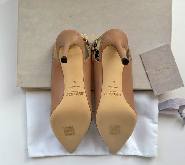 Jimmy Choo Erin Slingback Heels in Dusty Nude Ballet Pink 85