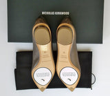 Nicholas Kirkwood Beya Loafers in Pewter Metallic Leather new in box