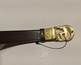Gucci Marmont GG Canvas and Brown Leather Reversible Belt