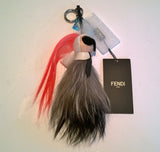 Fendi Mini Karlito Fur Mohawk Charm Purse Keychain Handbag Pink