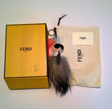 Fendi Mini Karlito Fur Mohawk Charm Purse Keychain Handbag Pink