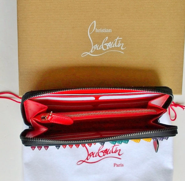 Christian Louboutin Panettone Studs Zipper Continental Wallet Spikes Purse