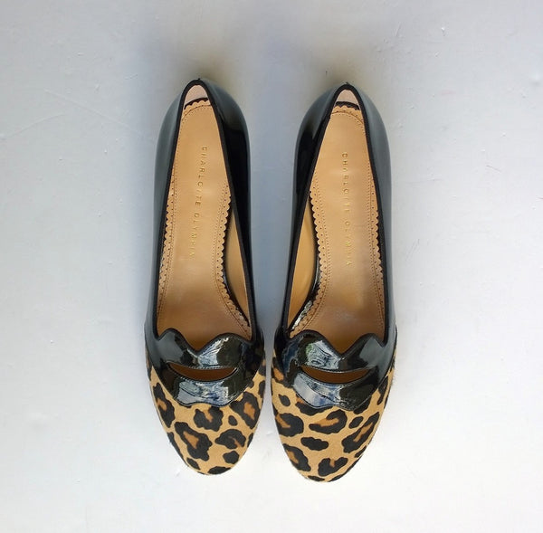 Charlotte Olympia Bisoux Patent Leather and Pony Flats Sale Shoes