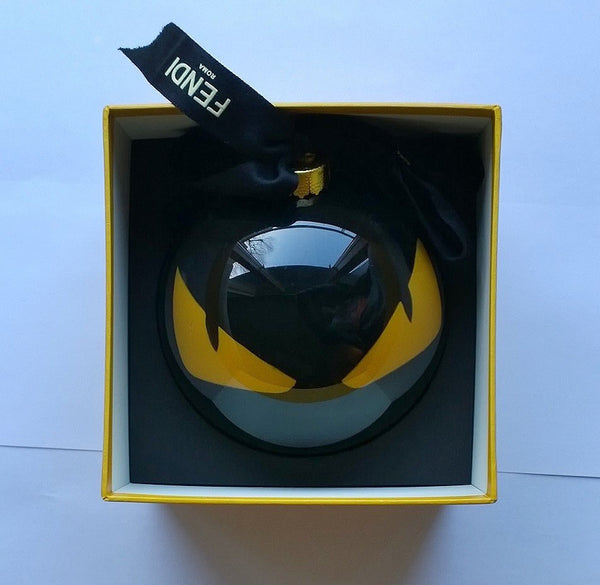 Fendi Glass Bauble Christmas Tree Decoration Monsters Black Ornament