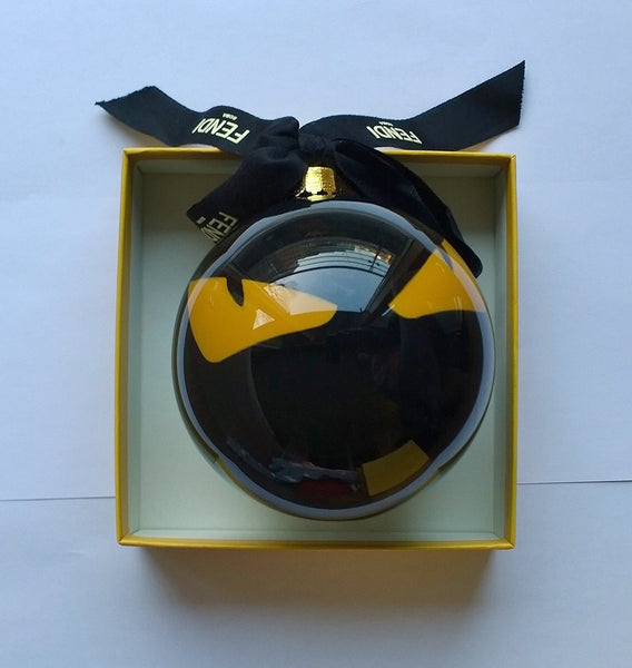 Fendi Glass Bauble Christmas Tree Decoration Monsters Black Ornament