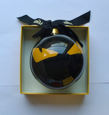 Fendi Glass Bauble Christmas Tree Decoration Monsters Black Ornament