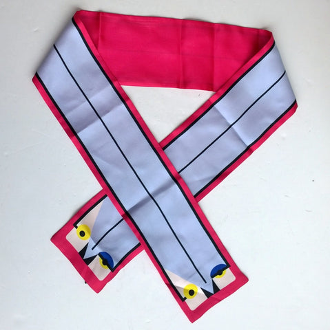 Fendi Monster Qutweet Birdie Silk Scarf in Pink Tie