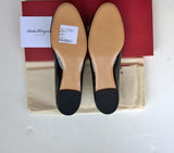 Ferragamo Varina Black Patent Flats new in box shoes bow flats C Width